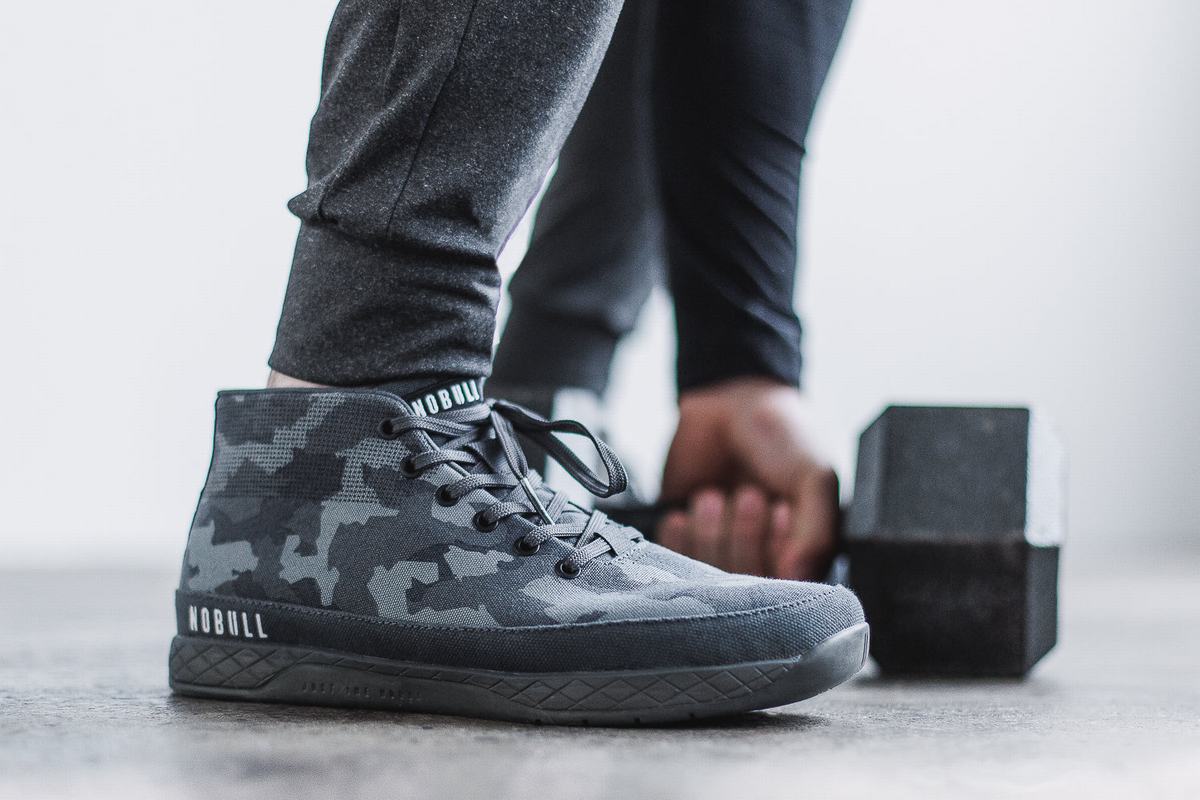 Nobull Canvas Mid Men's Trainers Dark Camo | Australia (LN6589)